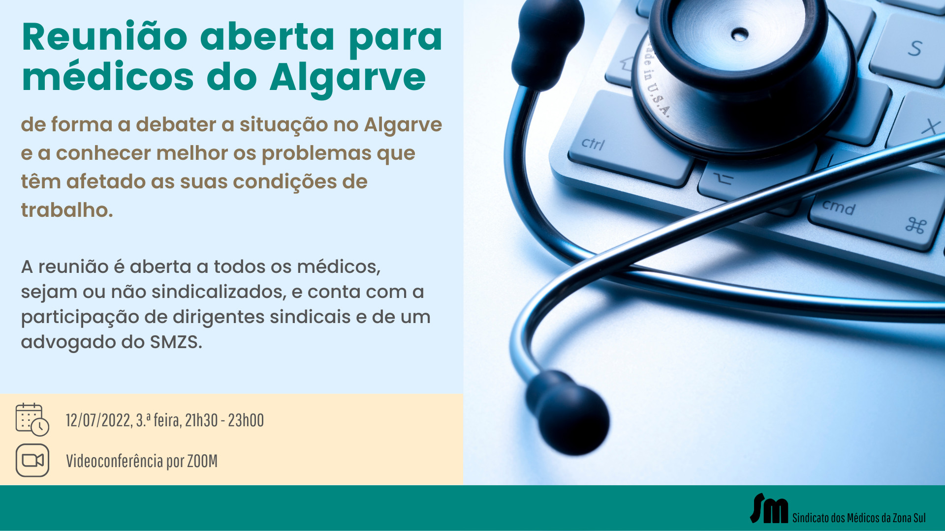Cartaz da reunião com médicos do Algarve